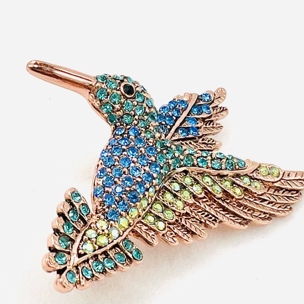 Swarovski Crystal Hummingbird Brooch Multicolour by Fifth Avenue Collection
